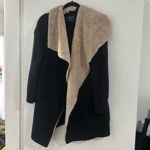Twelfth Love- Faux  fur trimmed sweater cardigan/throw.